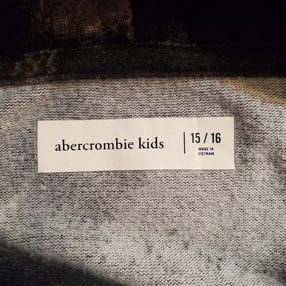Abercrombie & Fitch Kids Black White Tie Dye Pullover Hoodie Size 16/ XL‎